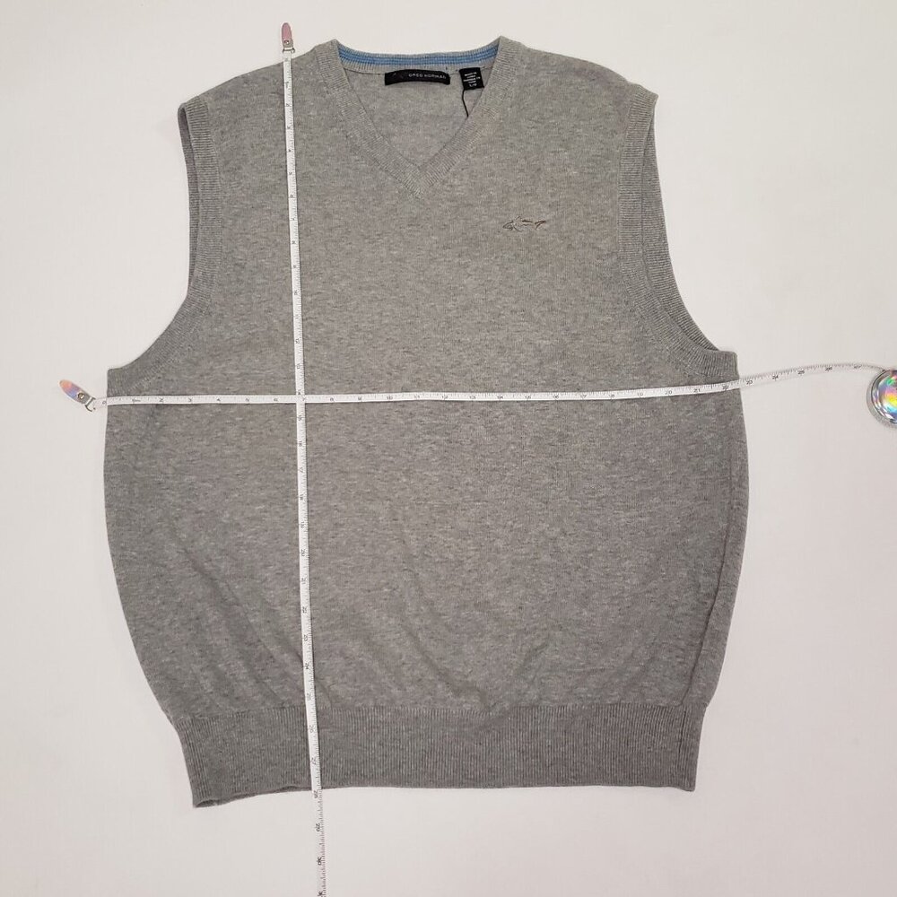 Greg Norman Golf Sweater Vest Men's Size Large Sleeveless Grey Preppy Career - Picture 9 of 16